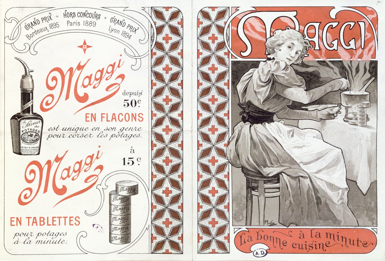 Anuncio de Maggi, finales del siglo XIX de Alphonse Mucha