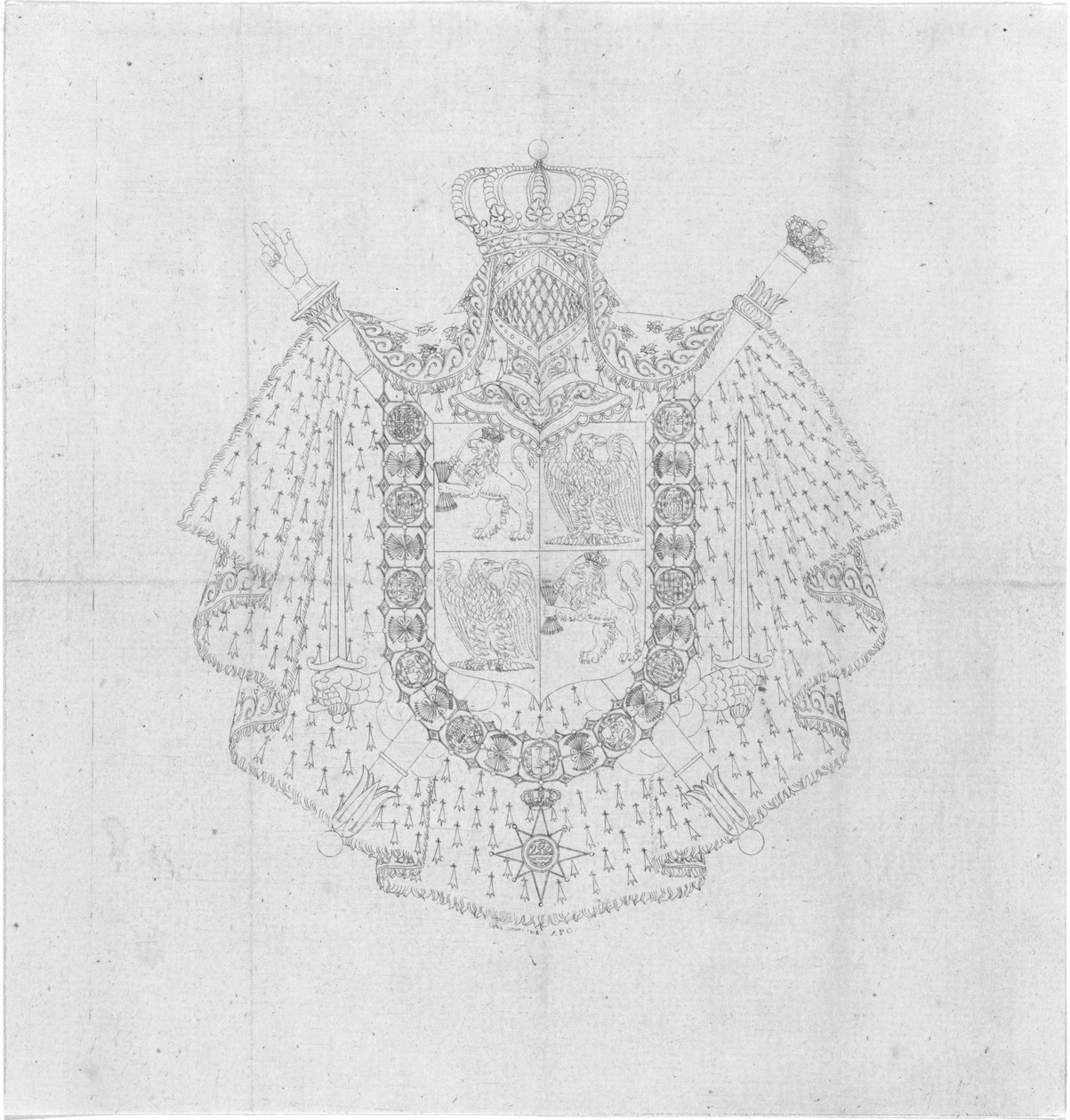 Diseño del escudo de Luis Napoleón como gobernante del reino de Holanda de Alphonse Pierre Giraud