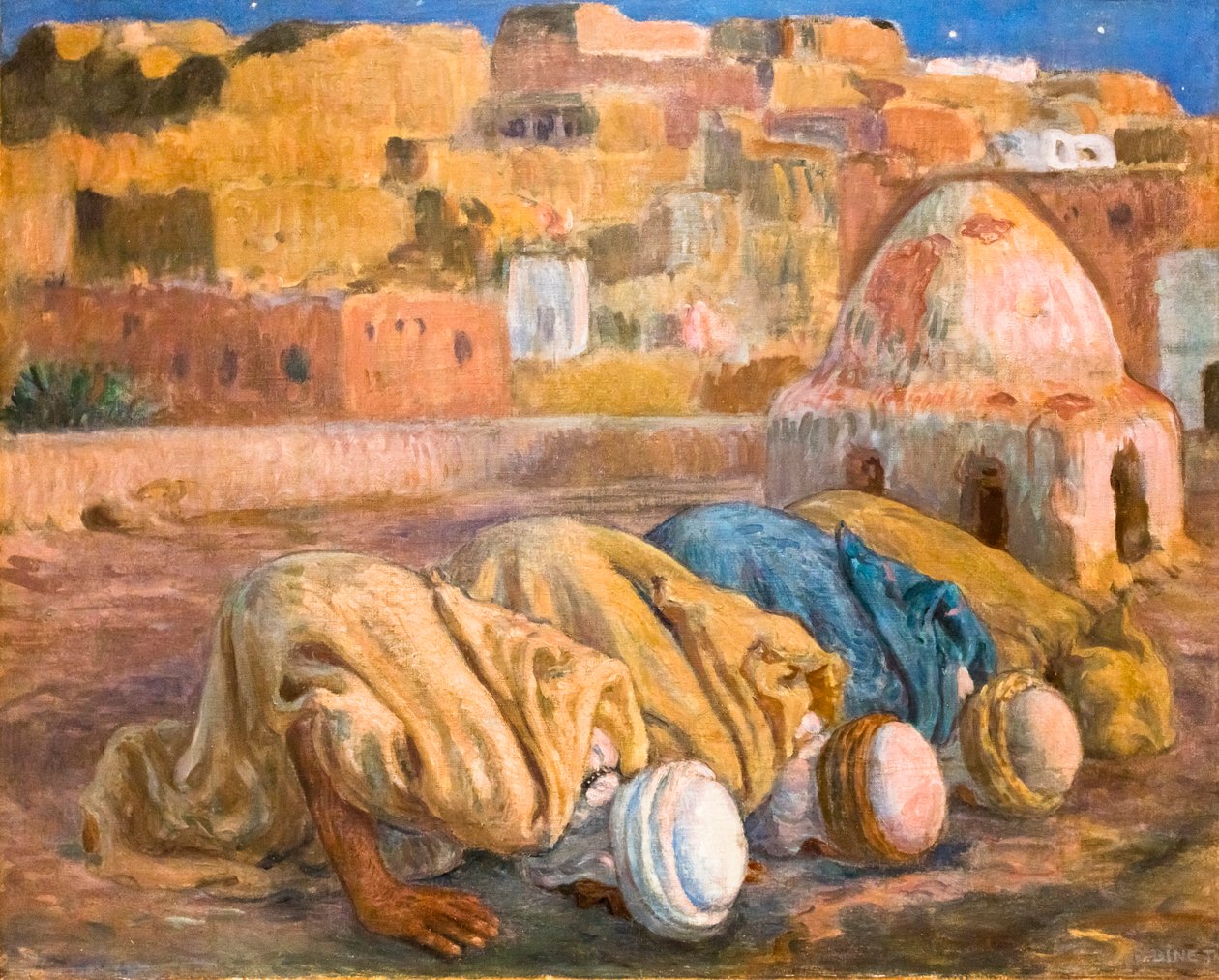 Oración en una terraza de Bou-Saada o Es-Sojoud (óleo sobre lienzo) de Alphonse Etienne Dinet