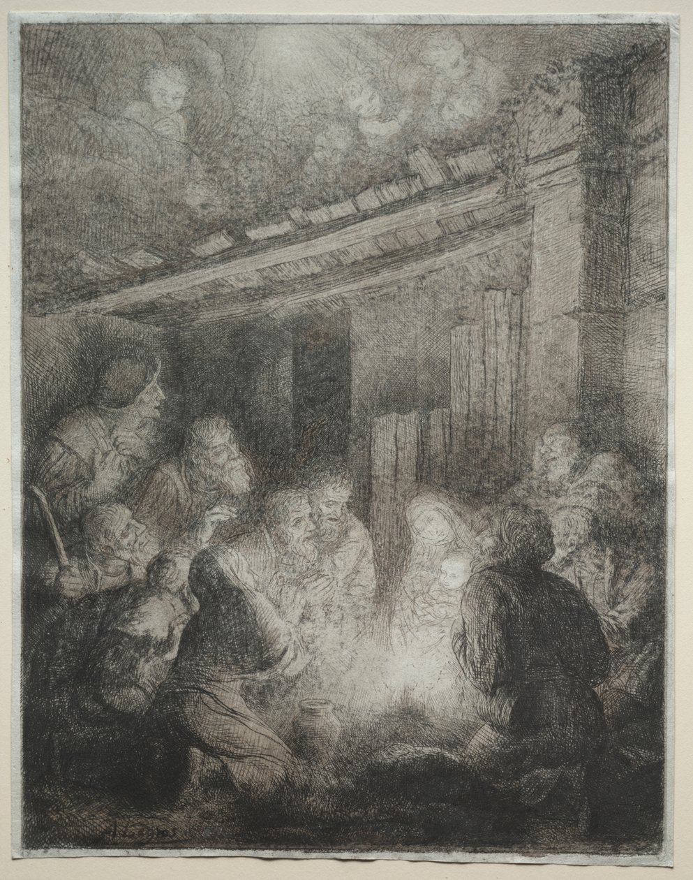 La adoración de los pastores de Alphonse Legros