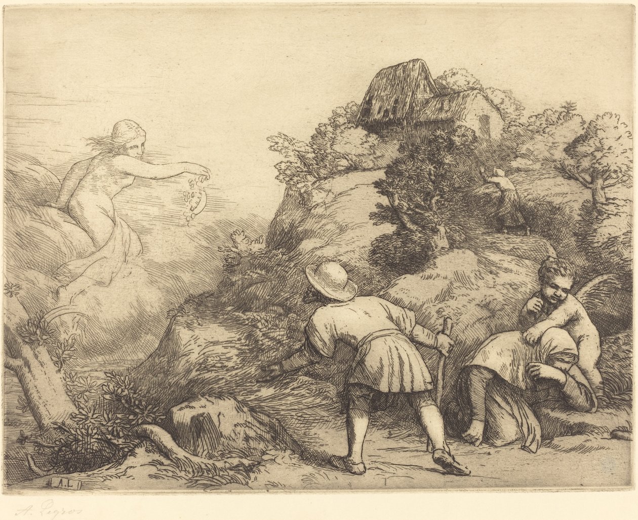 Alegoría del campesino y la fortuna de Alphonse Legros