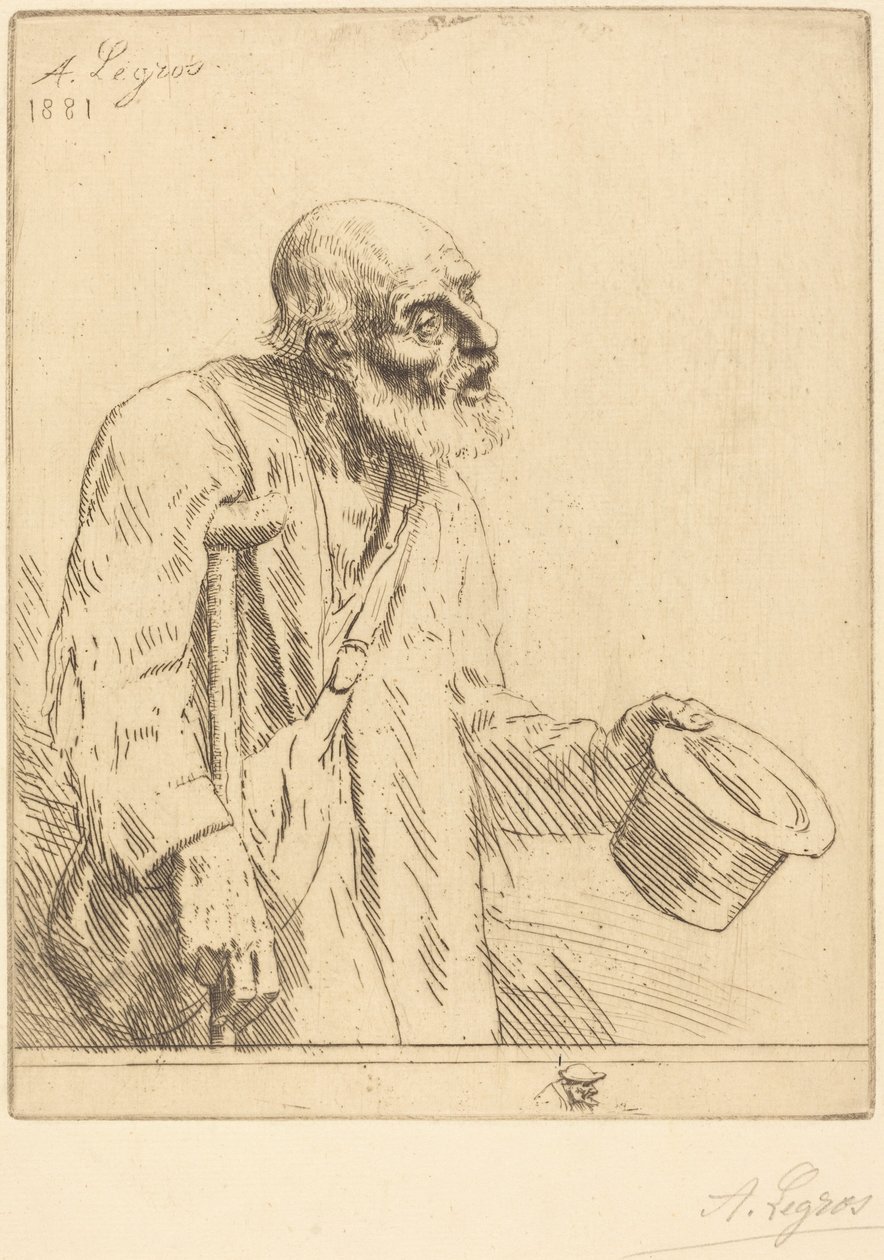 Beggar (El mendigo) de Alphonse Legros