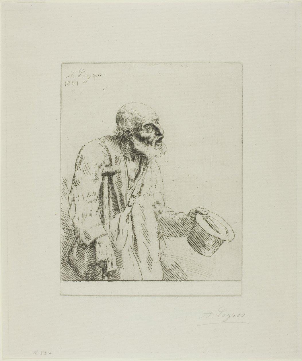 Mendigo con muletas de Alphonse Legros