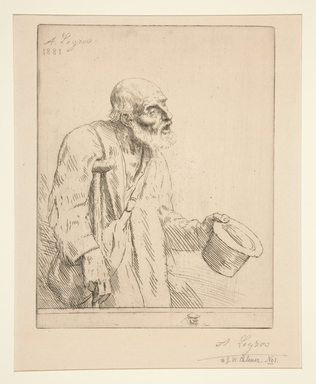 Mendigo con muletas de Alphonse Legros