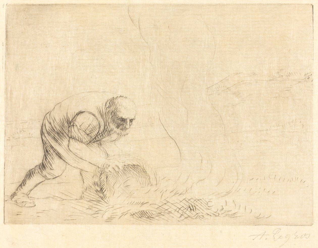 Quemando hierba de Alphonse Legros