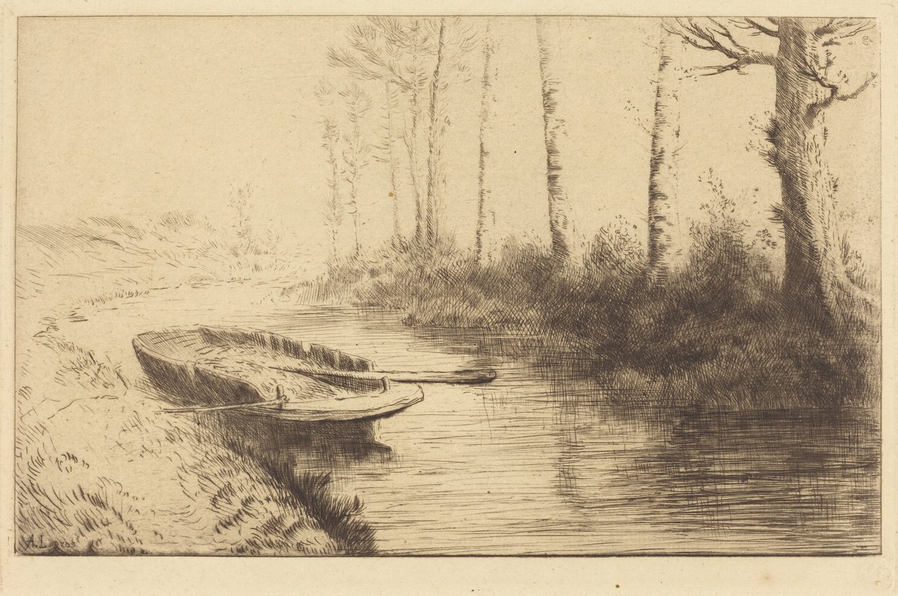 Canal visto a la luz de la mañana (El canal: Efecto matutino) de Alphonse Legros
