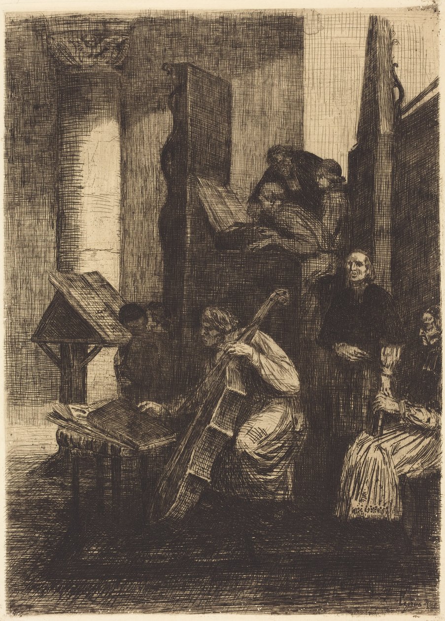Coro en una iglesia española (El coro de una iglesia española) de Alphonse Legros