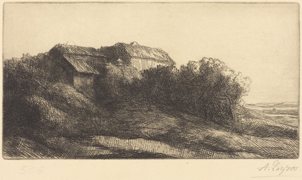 Cabaña en la ladera (Chaumiere sur le coteau) de Alphonse Legros