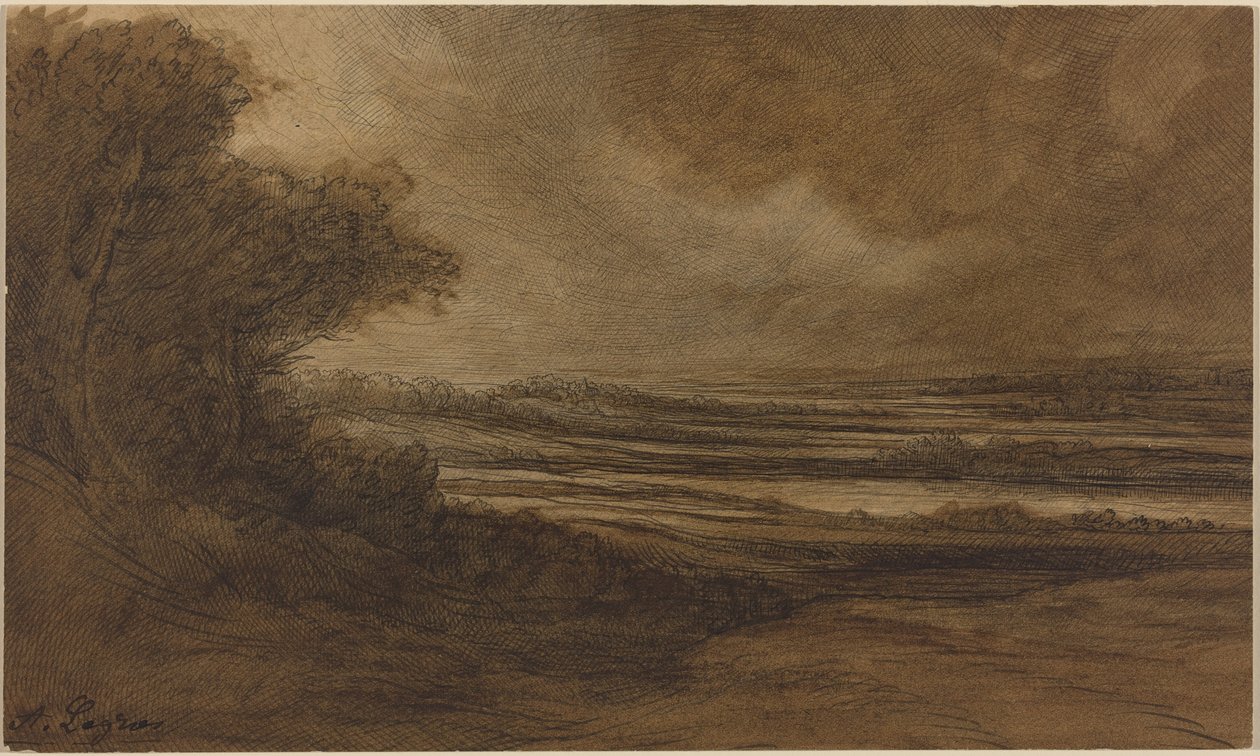 Campiña de Borgoña [anverso] de Alphonse Legros