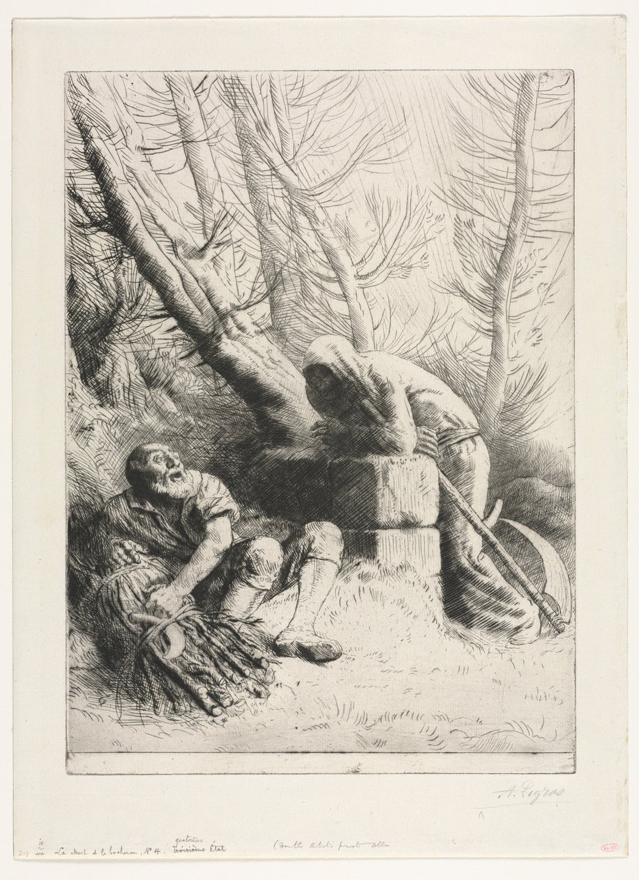 La muerte y el leñador, 1881 de Alphonse Legros