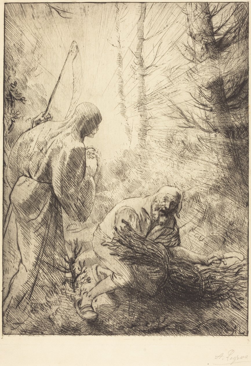 La muerte y el leñador, segunda lámina (La mort et le bucheron) de Alphonse Legros