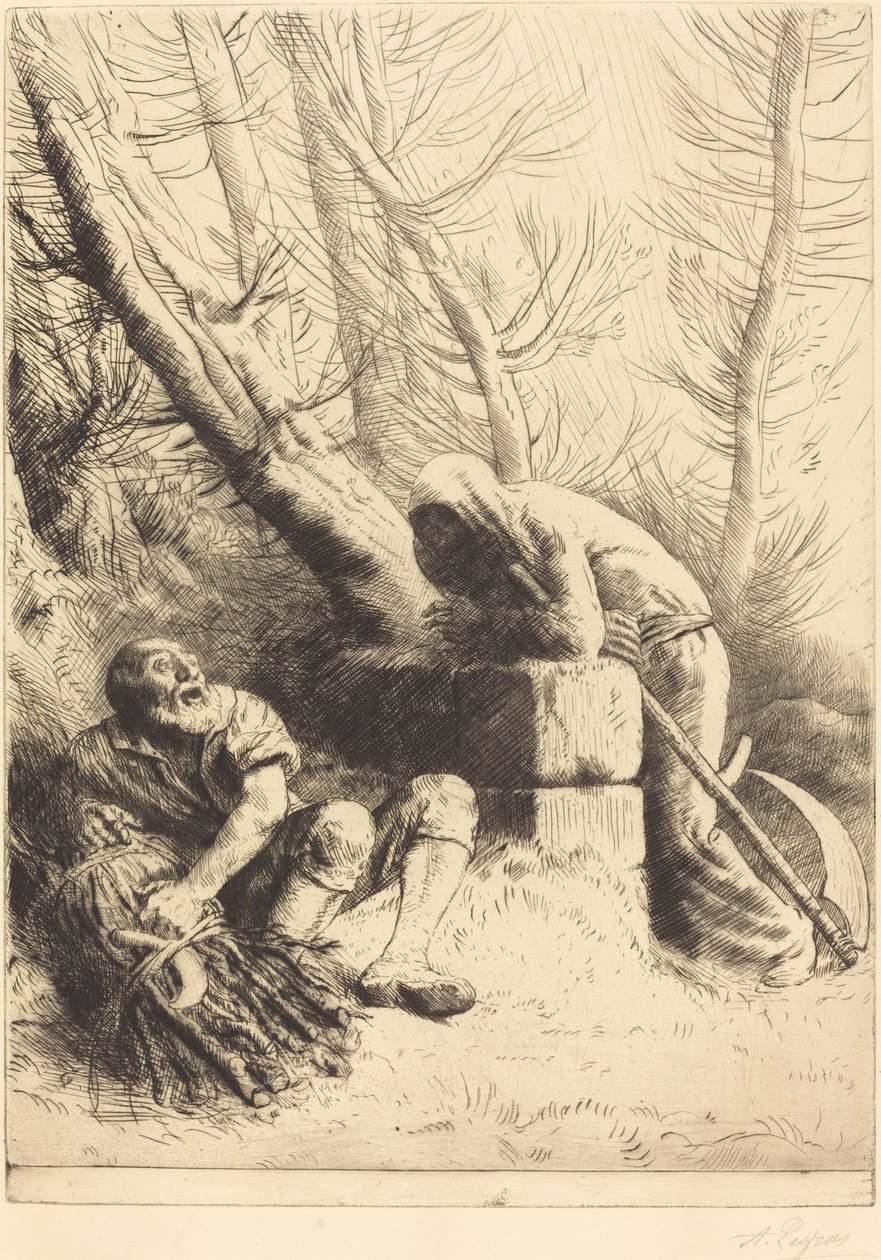 La muerte y el leñador, 4ta placa de Alphonse Legros