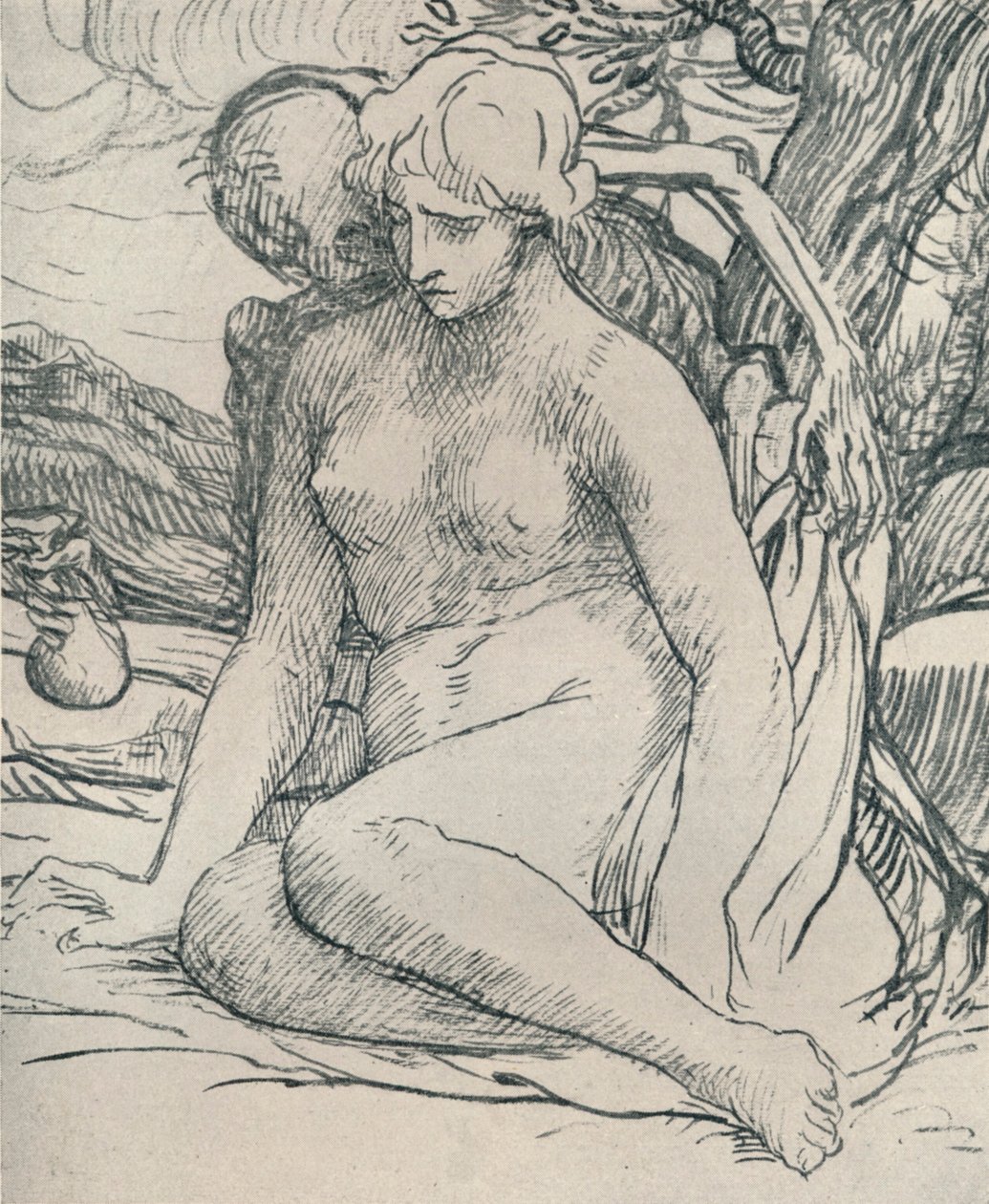La muerte el pretendiente, c. 1895, 1923 de Alphonse Legros
