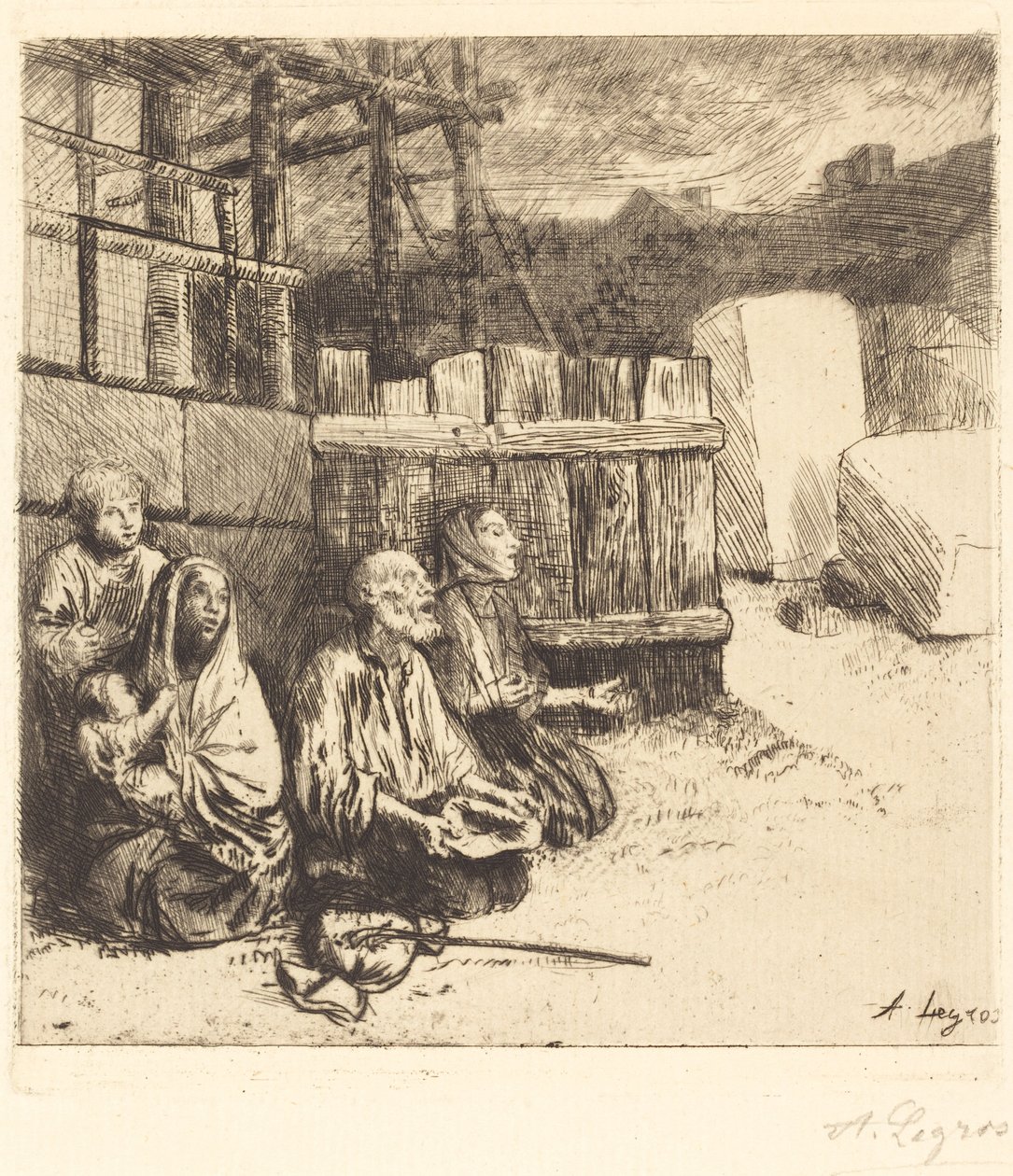 Mendigos ingleses Les mendiants anglais, 1875 de Alphonse Legros