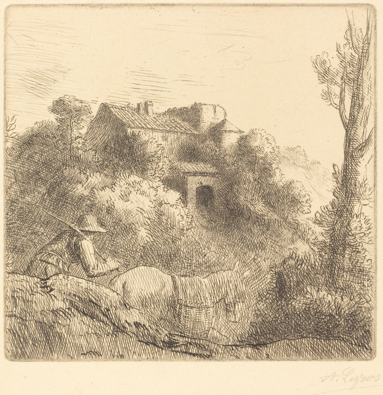 Granja en una Colina (La ferme sur la colline) de Alphonse Legros