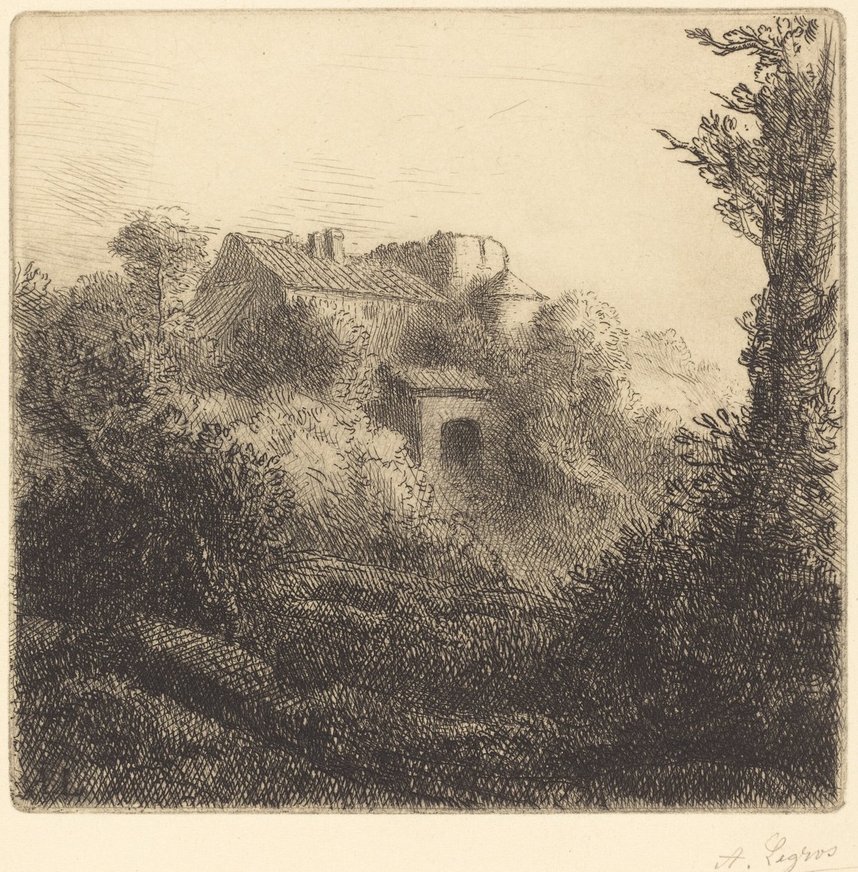 Granja en una colina La ferme sur la colline de Alphonse Legros