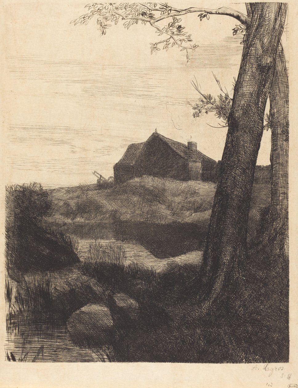 Granja con gran árbol (La ferme au grand arbre) de Alphonse Legros