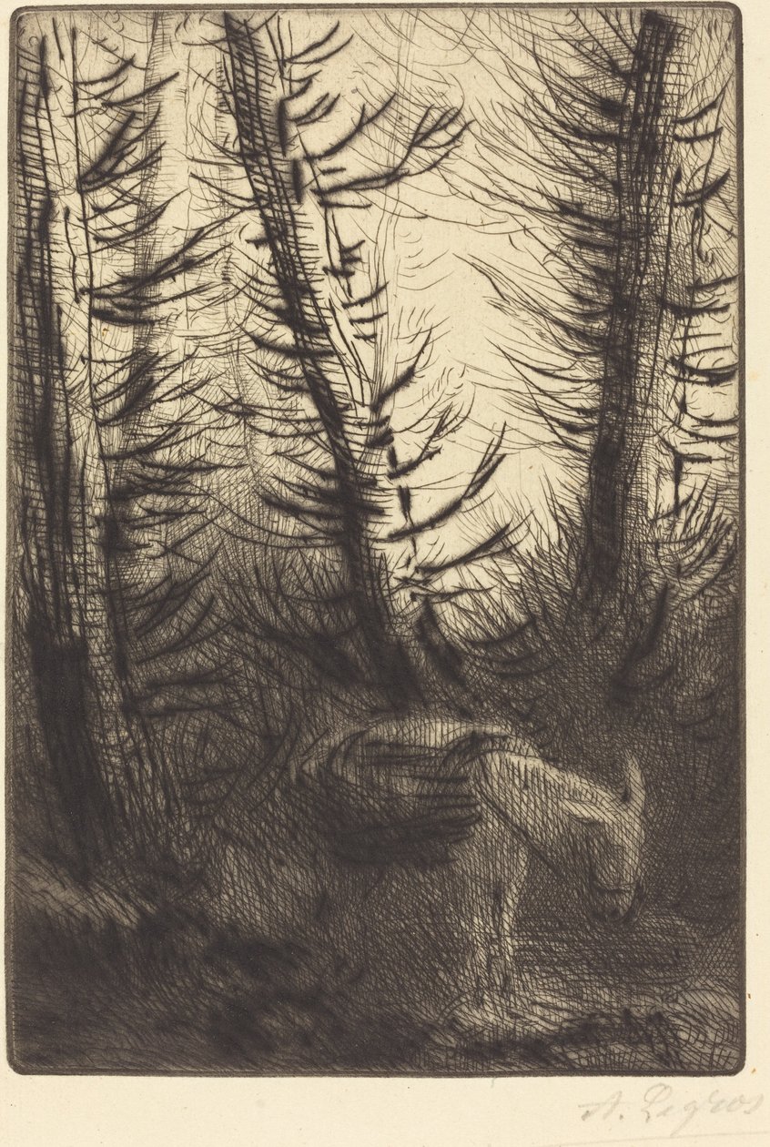El granjero y su burro de Alphonse Legros