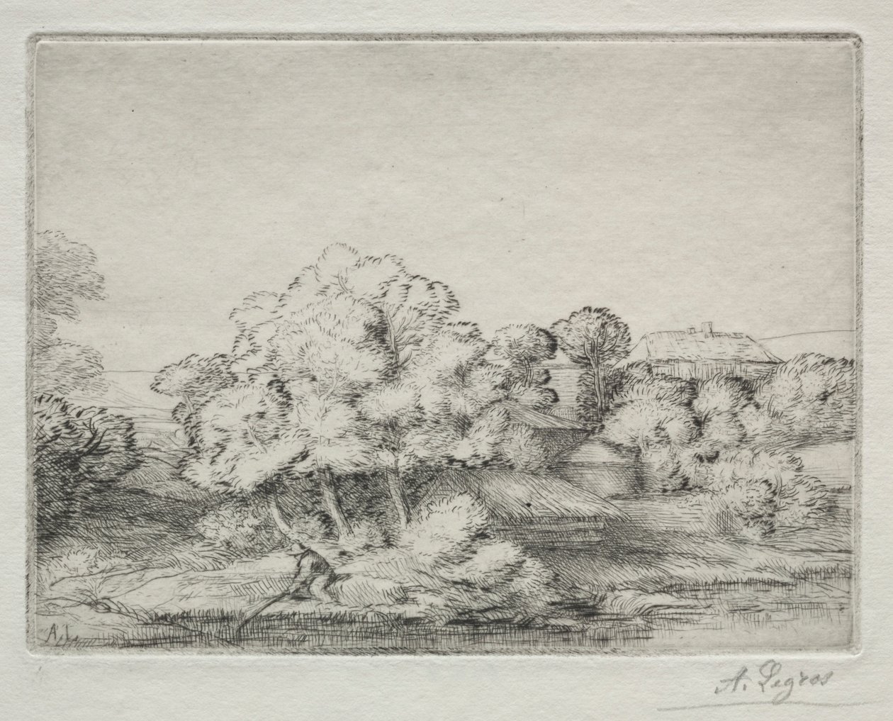 Aldea cerca del lago Hameau près du Lac de Alphonse Legros