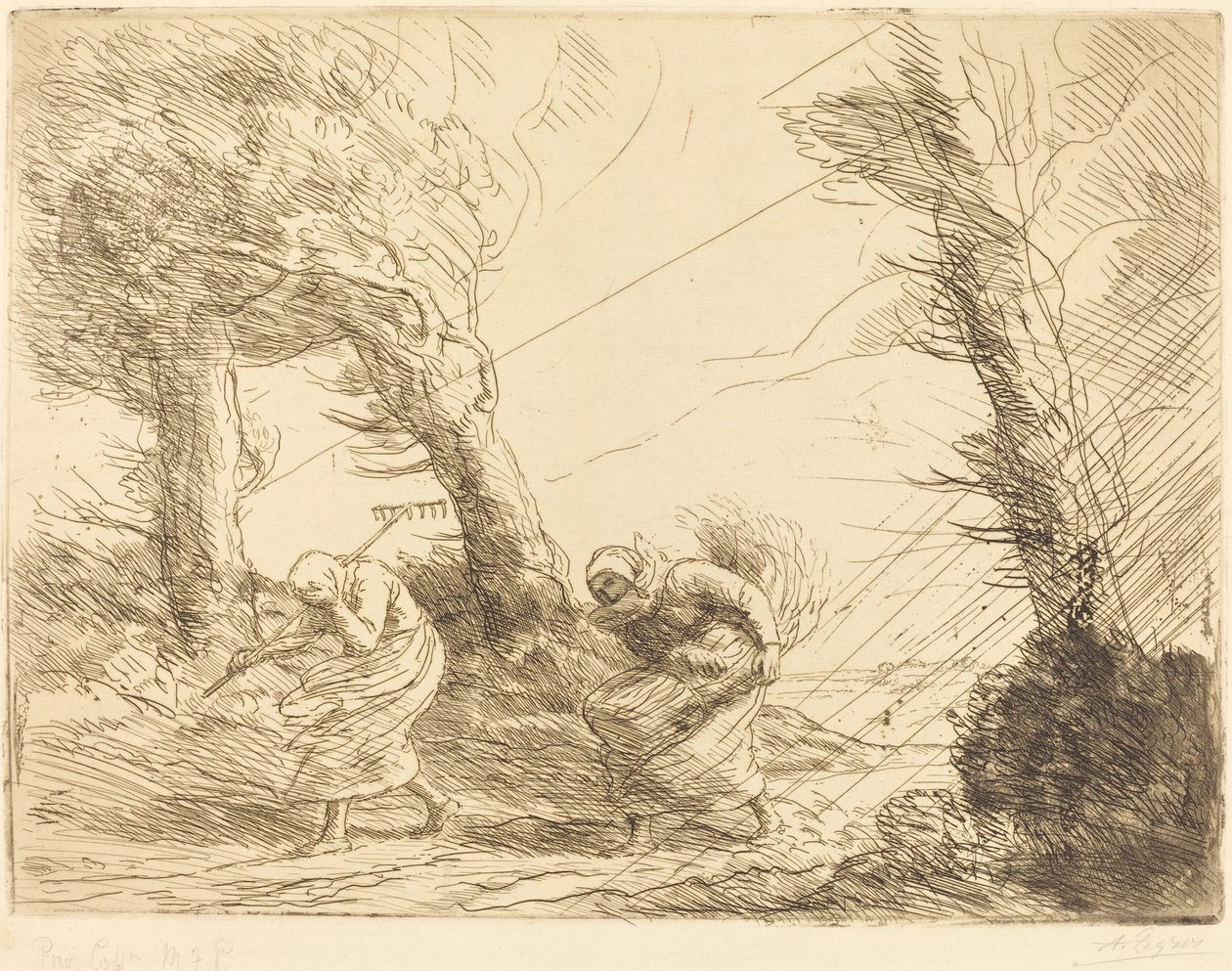 Cosechadores sorprendidos por la tormenta de Alphonse Legros