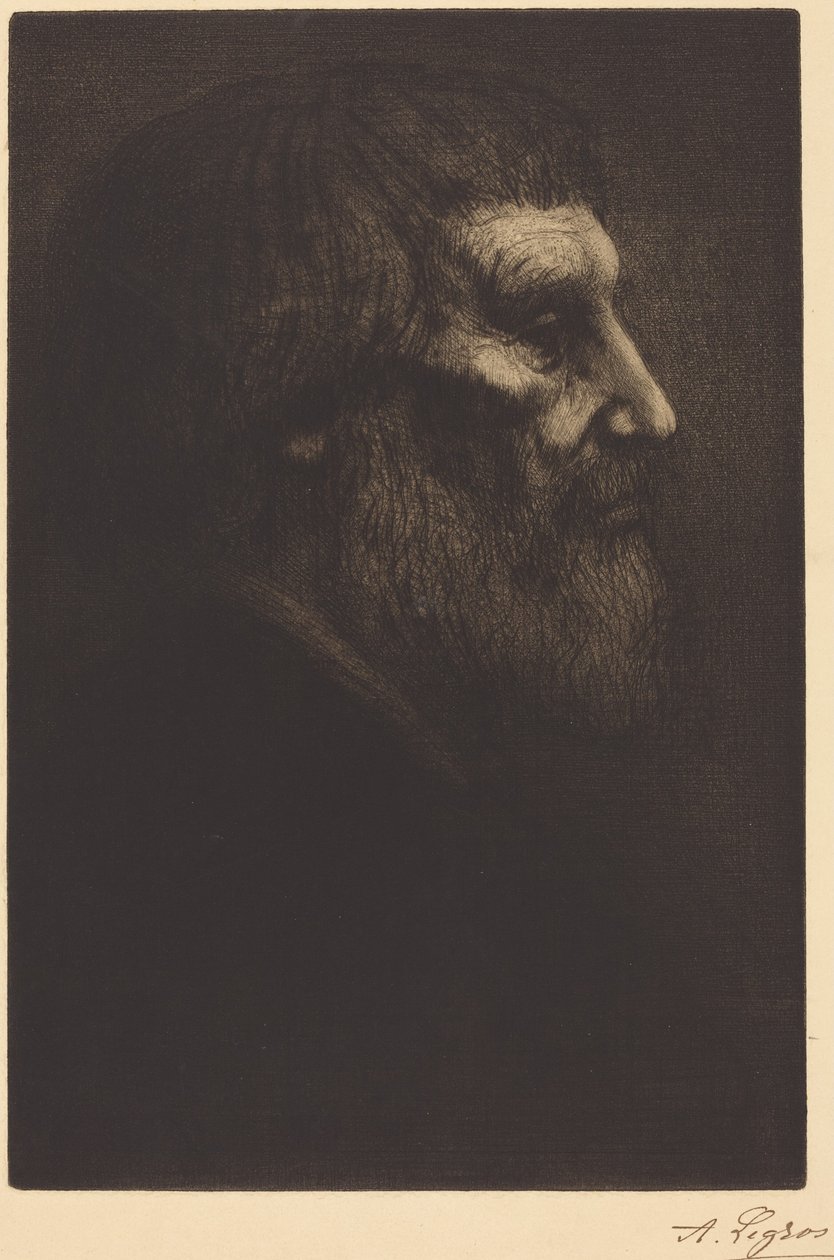 Cabeza de un mendigo (Tête de mendiant) de Alphonse Legros