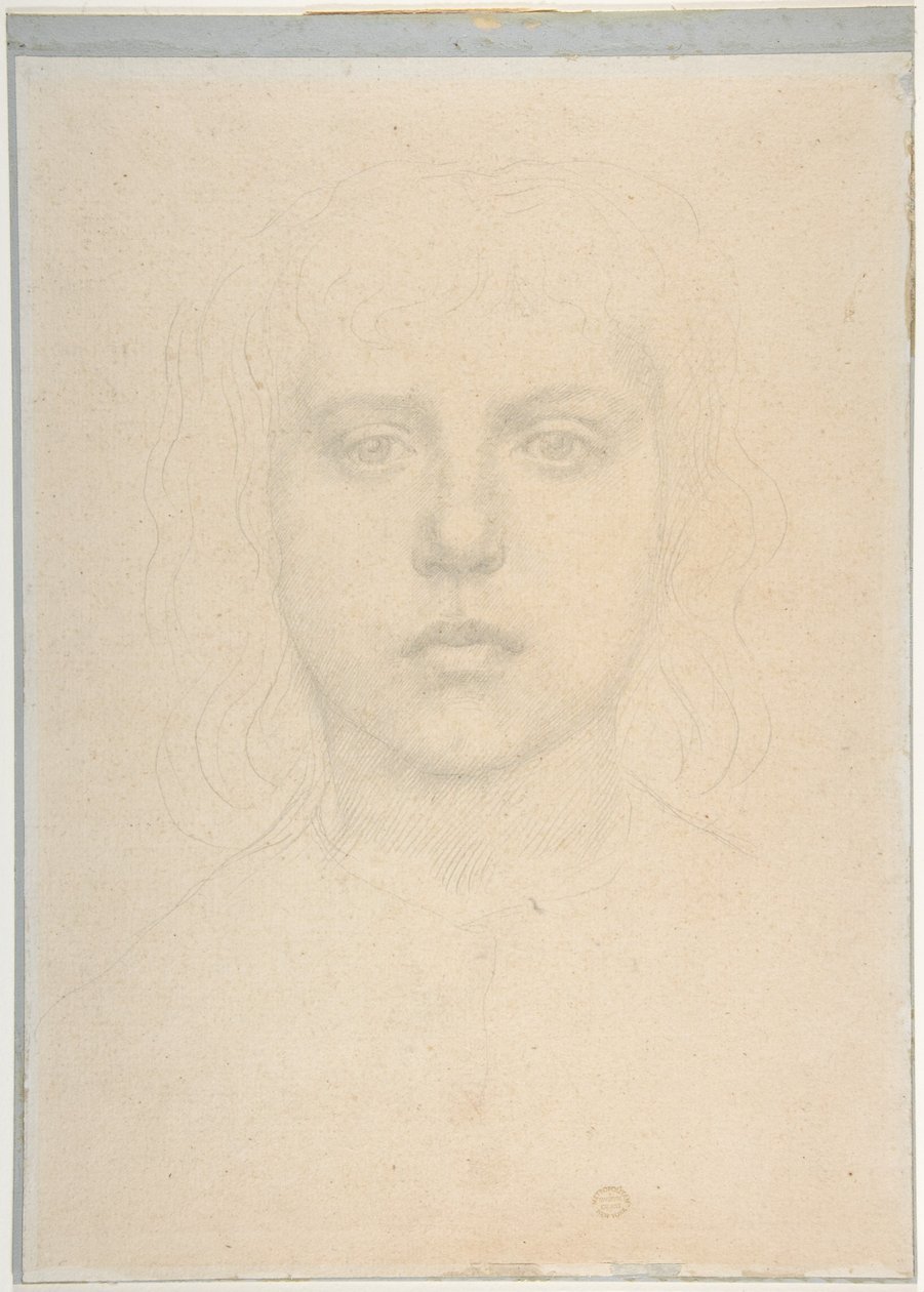 Estudio de cabeza de una niña de Alphonse Legros