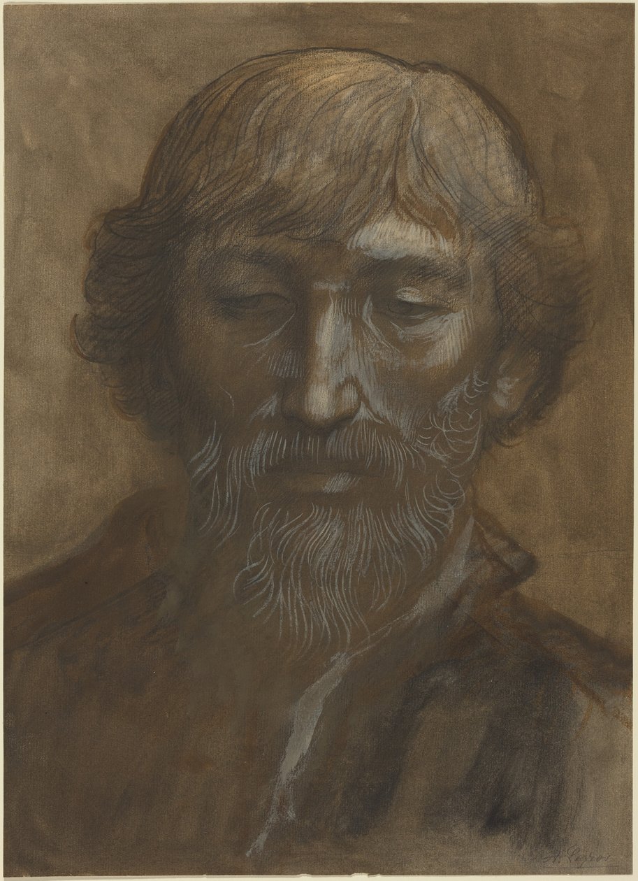 Cabeza de hombre, de frente de Alphonse Legros
