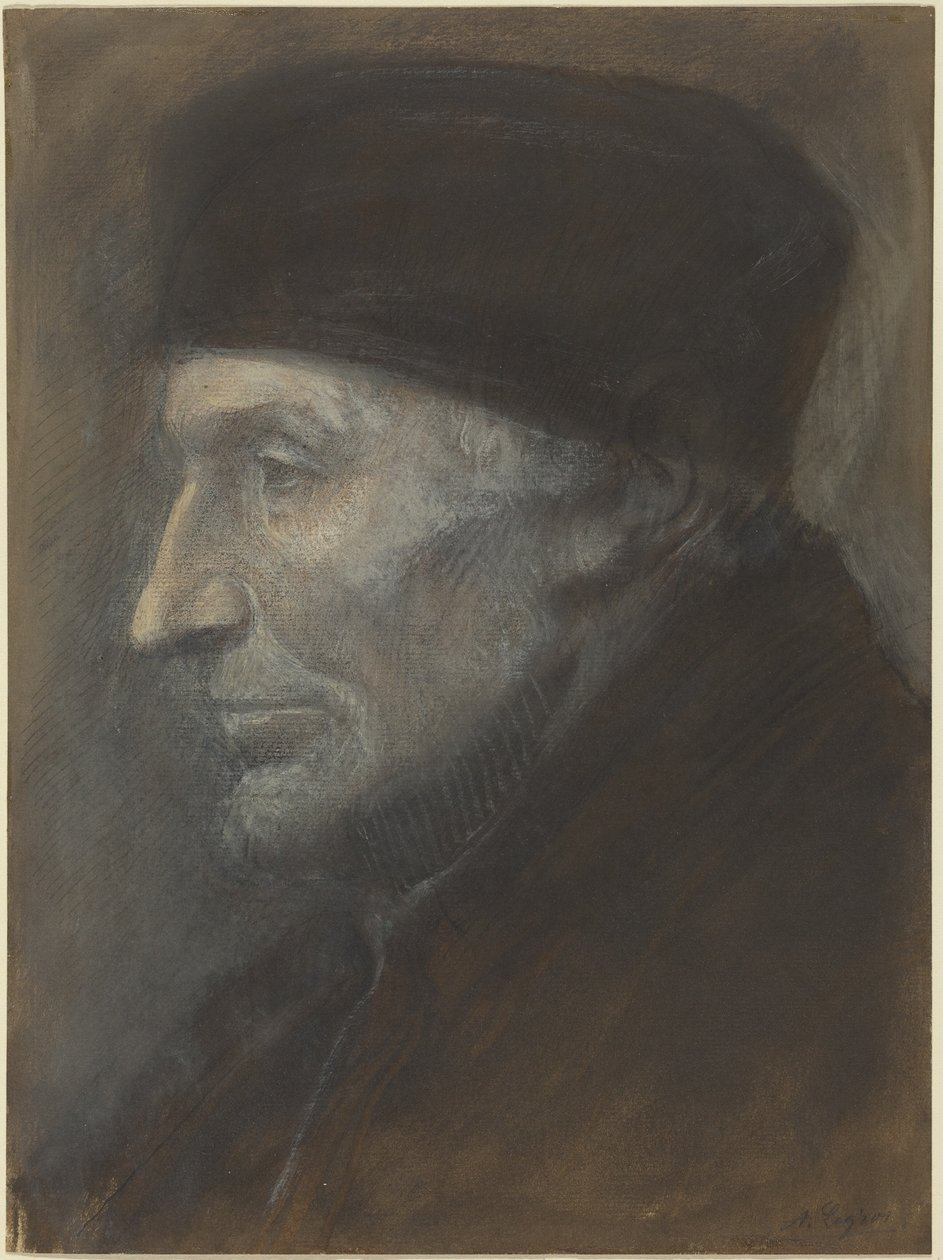 Cabeza de un hombre con kipá de Alphonse Legros