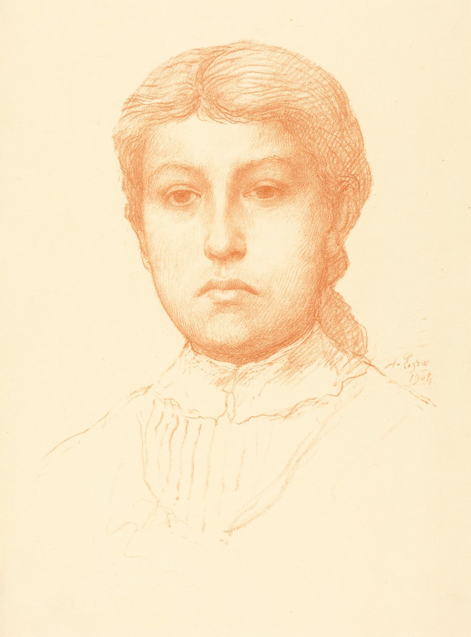 Cabeza de una joven (Tête de jeune fille) de Alphonse Legros