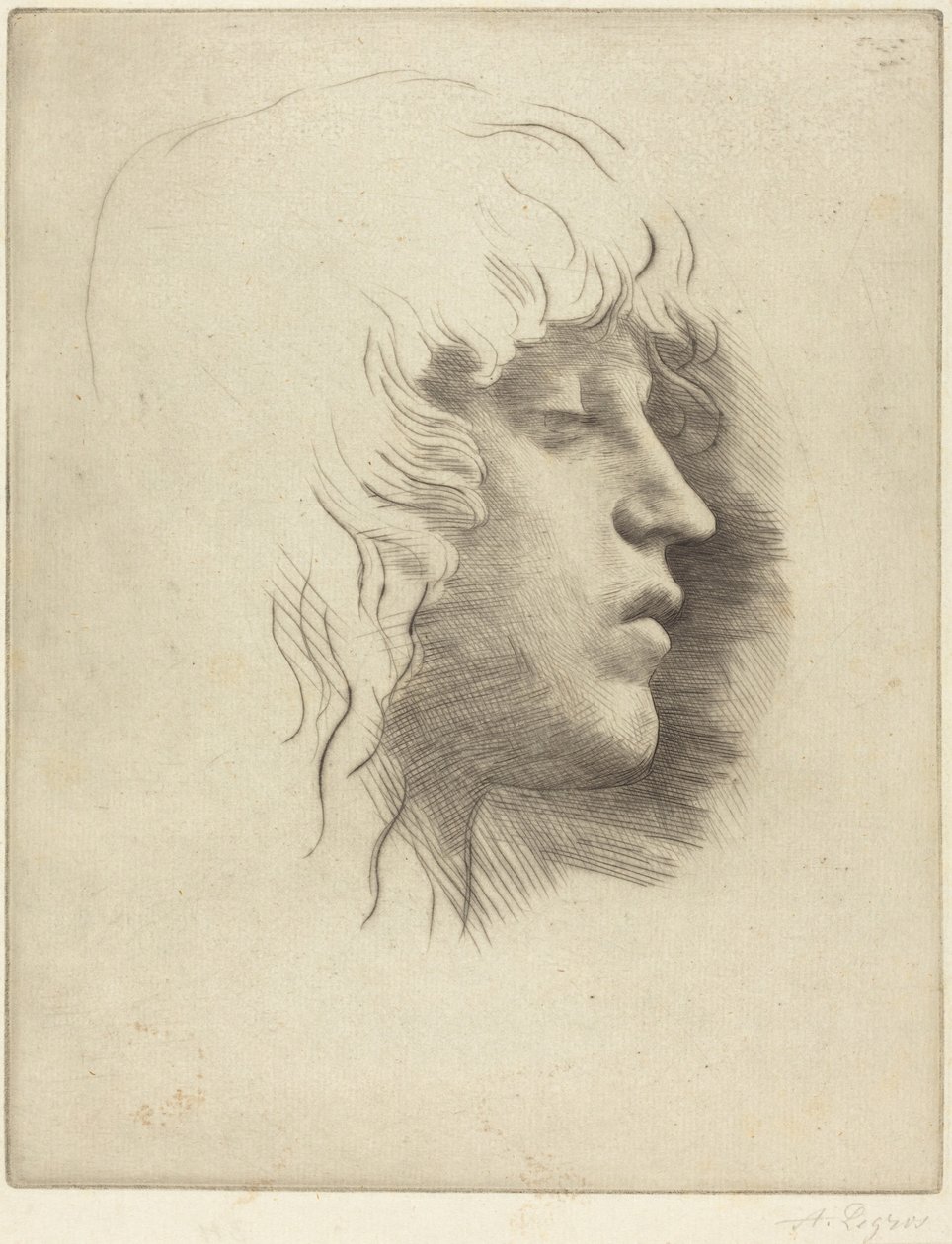 Cabeza de una joven (Tête de jeune fille) de Alphonse Legros