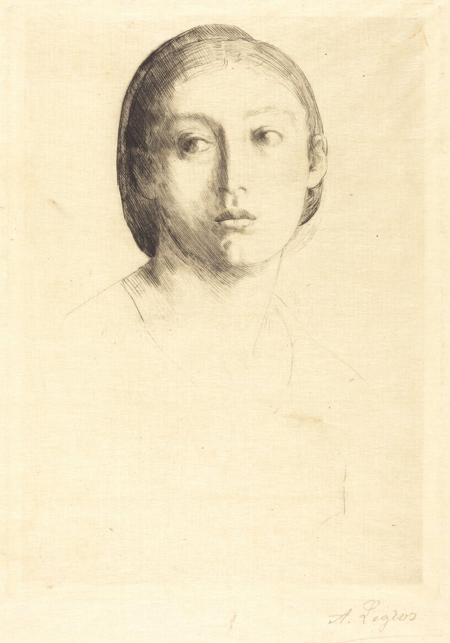 Cabeza de una joven de Alphonse Legros