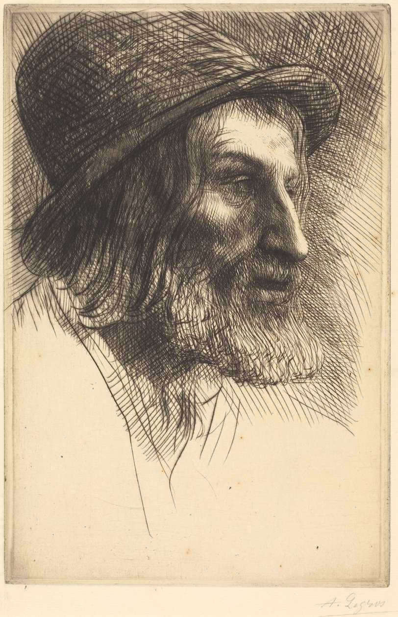 Cabeza de un trabajador inglés (El pastor) de Alphonse Legros