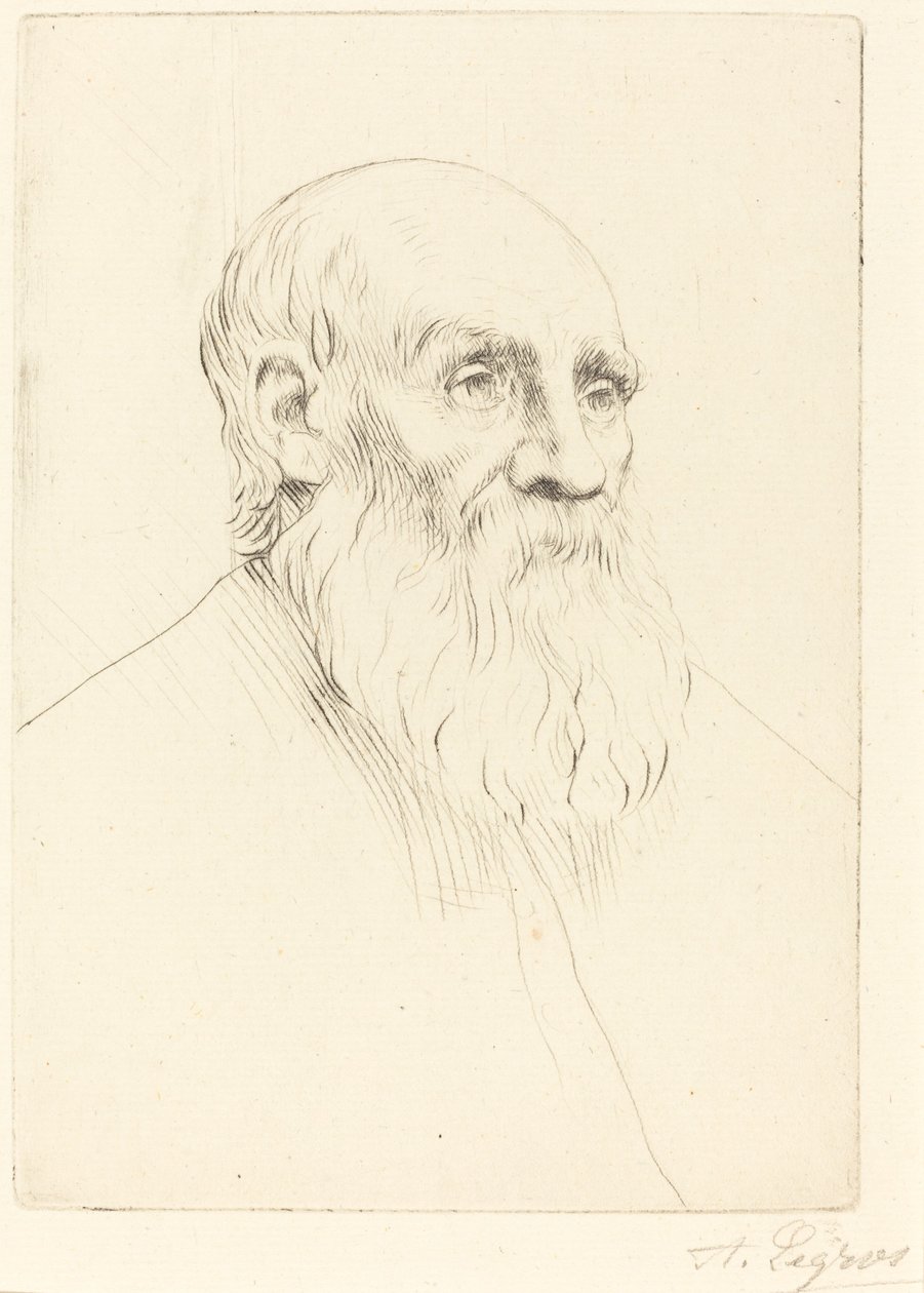 Cabeza de un Anciano (Estudio de Cabeza) de Alphonse Legros