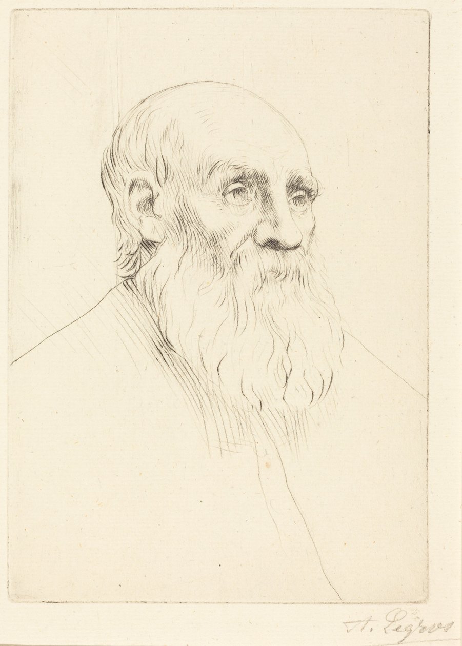 Cabeza de un anciano (estudio de cabeza) de Alphonse Legros
