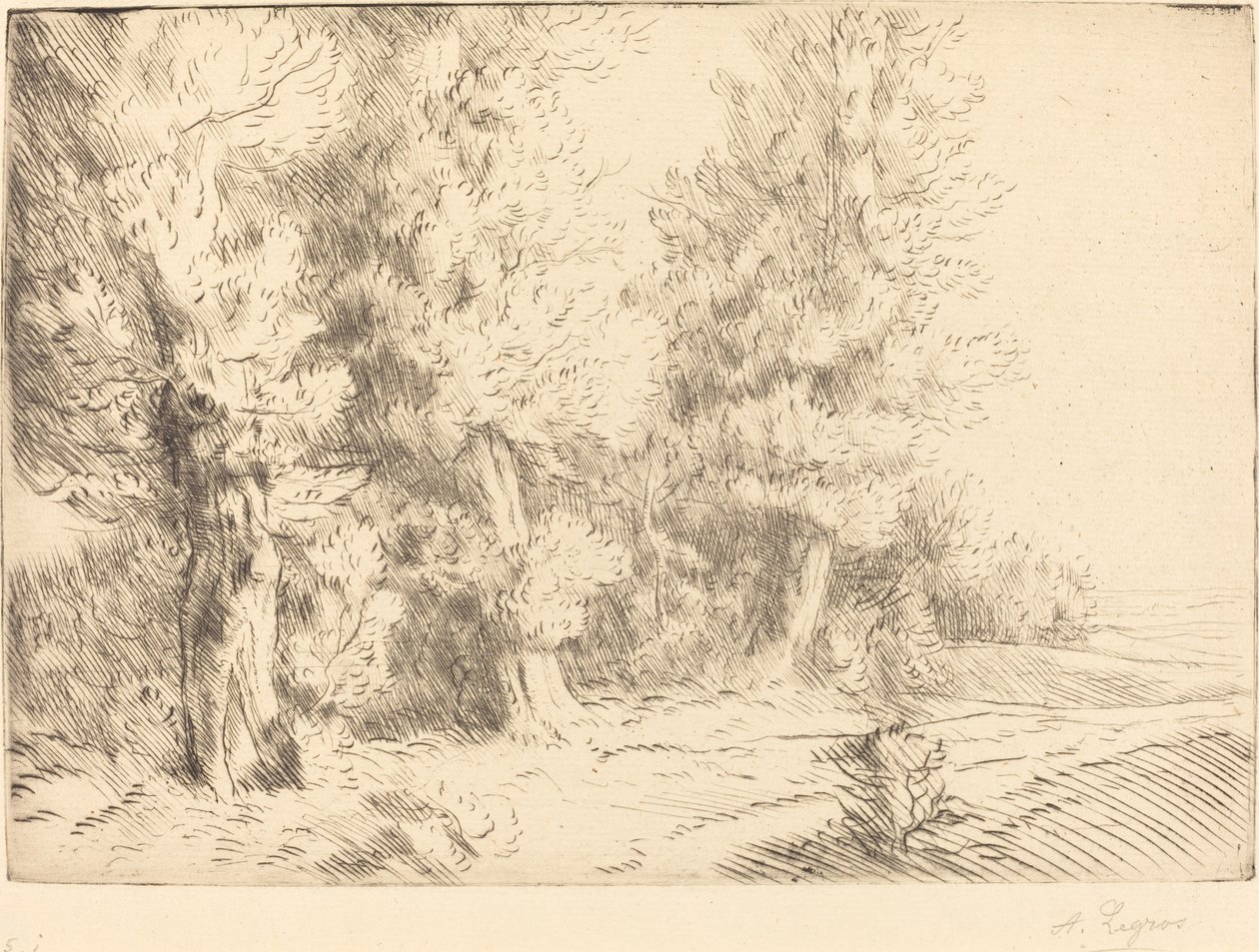 En el Bosque de Fontainebleau de Alphonse Legros
