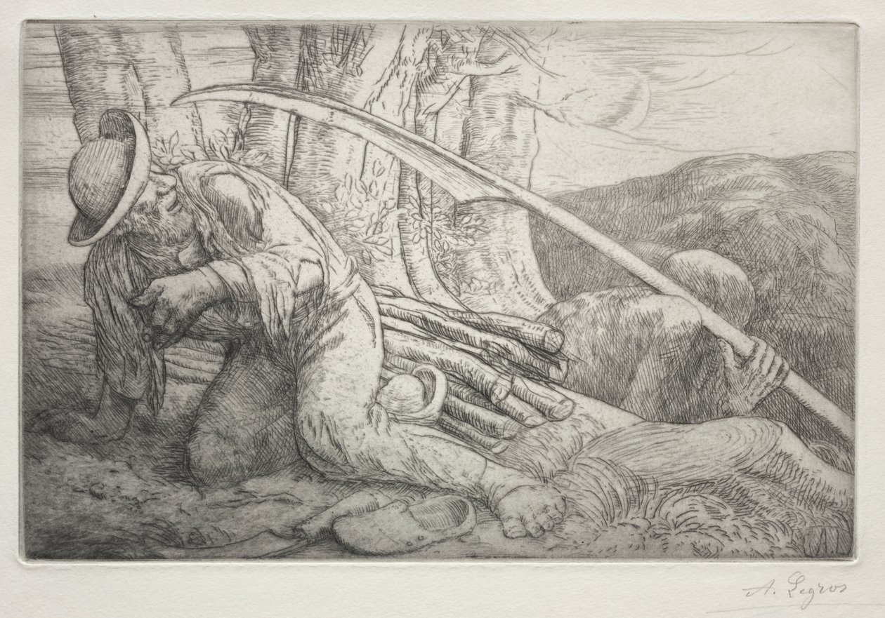 La Muerte y el Leñador (Quinta Placa) de Alphonse Legros