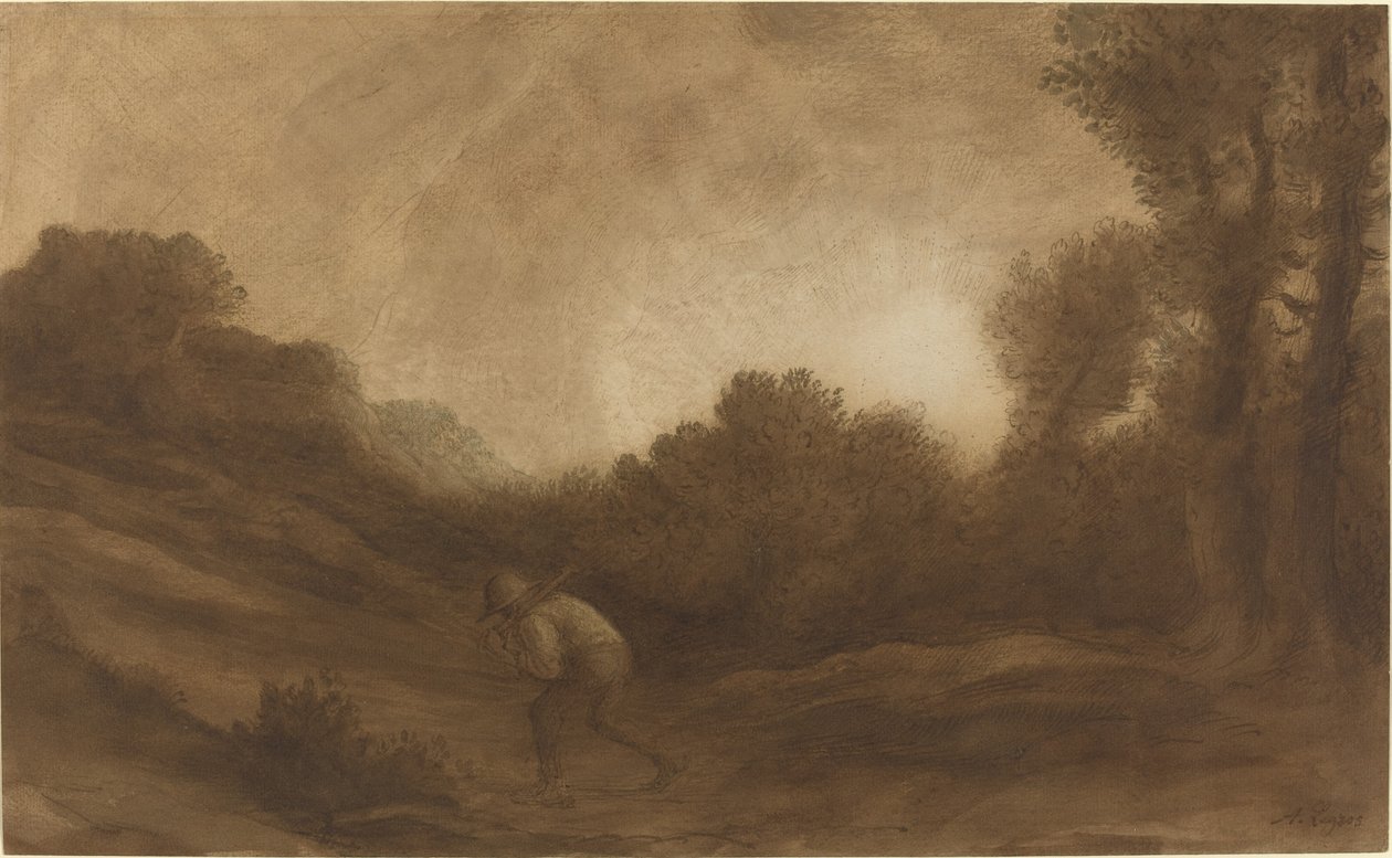Paisaje, Atardecer de Alphonse Legros