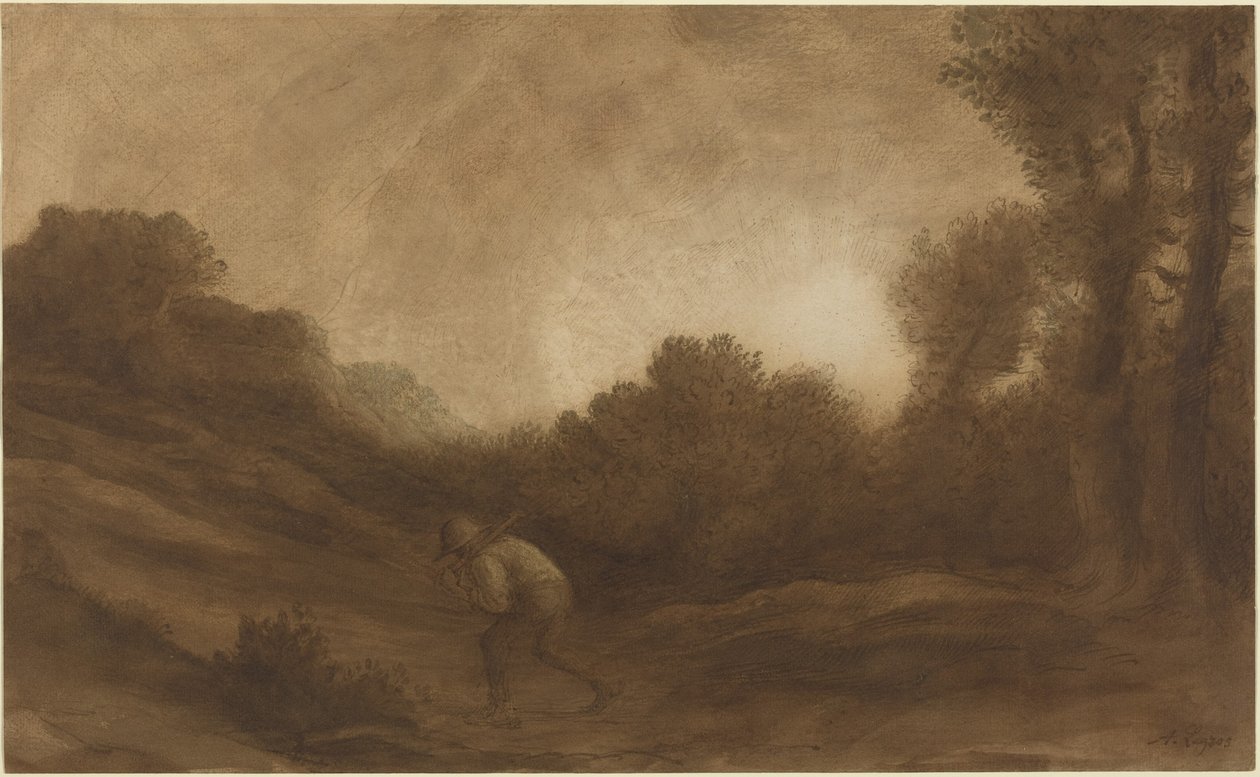 Paisaje, al atardecer de Alphonse Legros