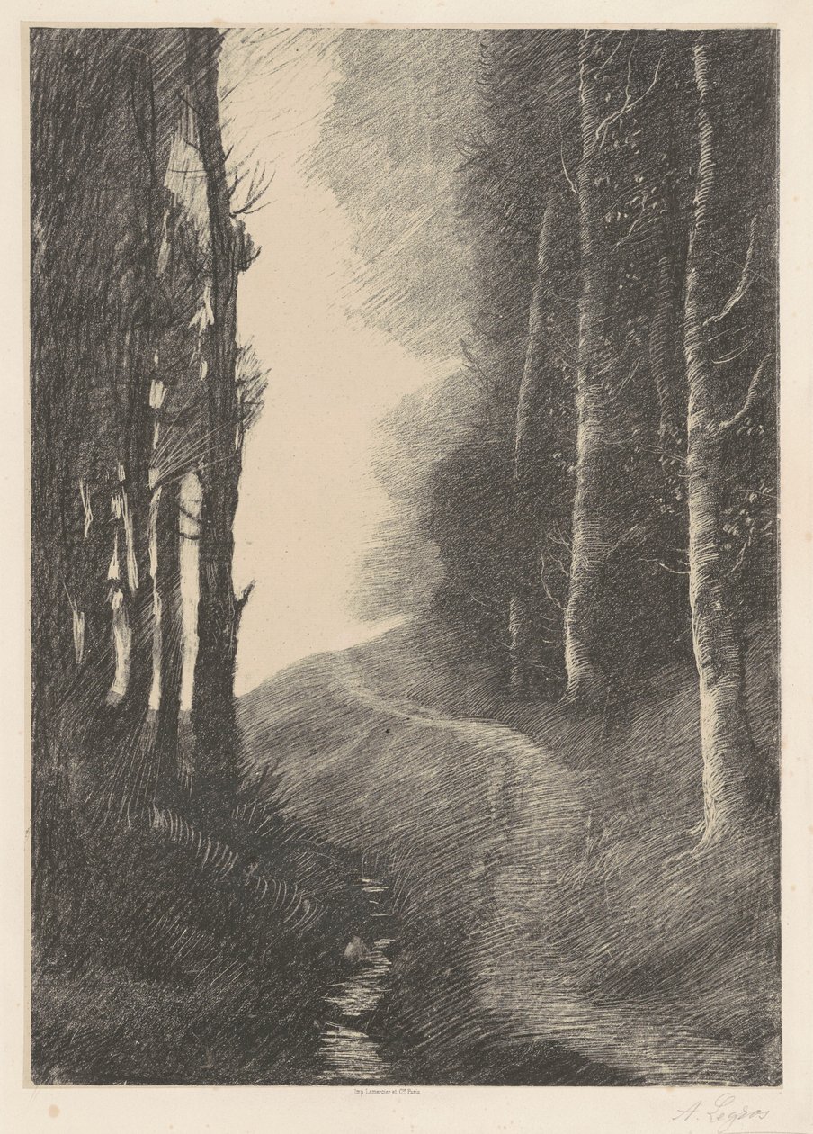 Paisaje con abedules (Le Paysage aux Bouleaux) de Alphonse Legros