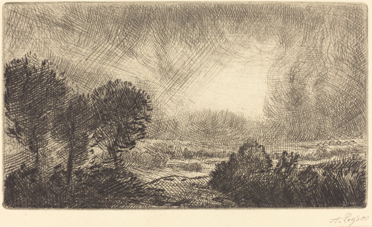 Paisaje con tormenta de Alphonse Legros