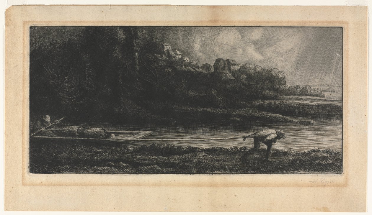 Le Paysage au Bâteau de Alphonse Legros
