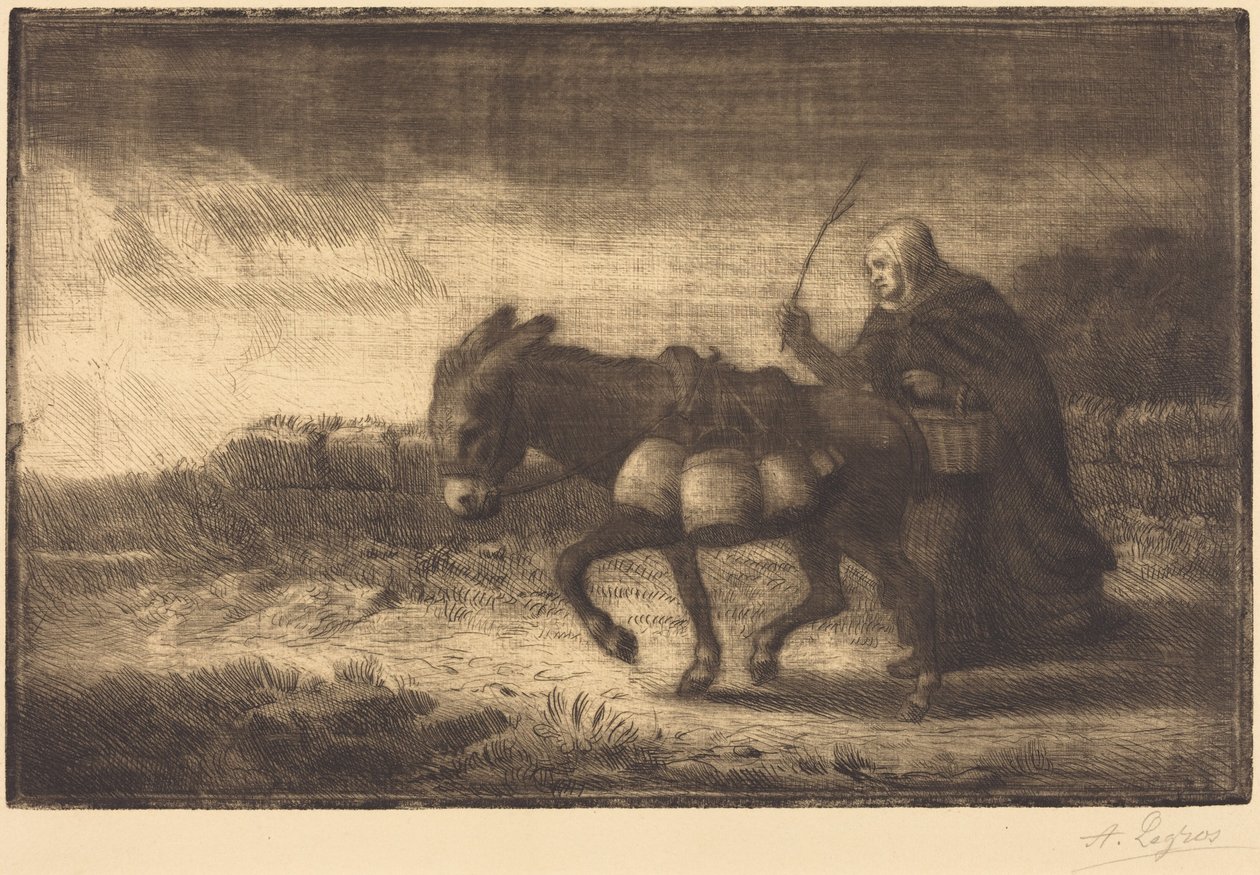 La lechera de Boulogne, 1.ª lámina (Laitière à Boulogne) de Alphonse Legros
