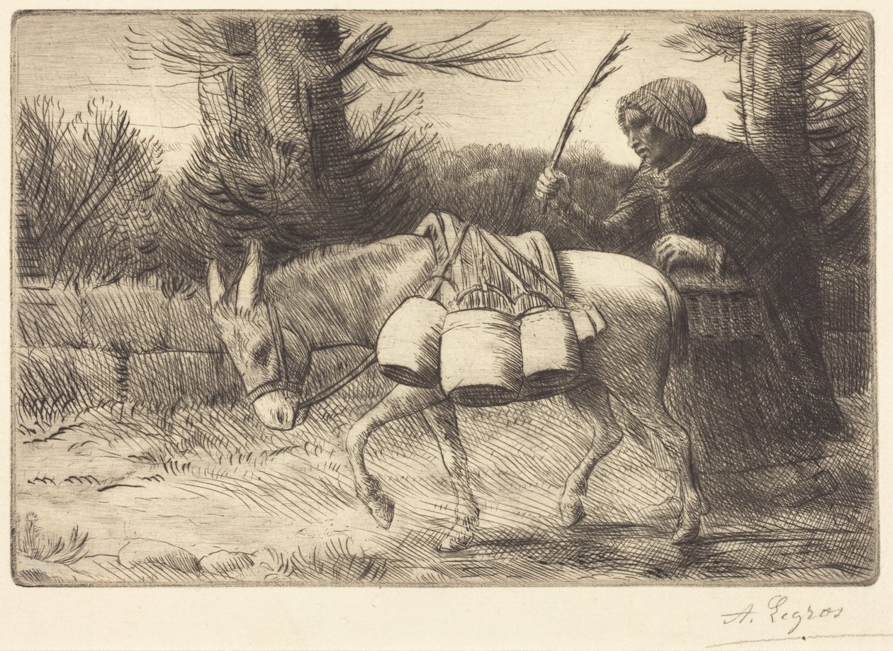 Lechera de Boulogne, 3.ª lámina (Laitière à Boulogne) de Alphonse Legros