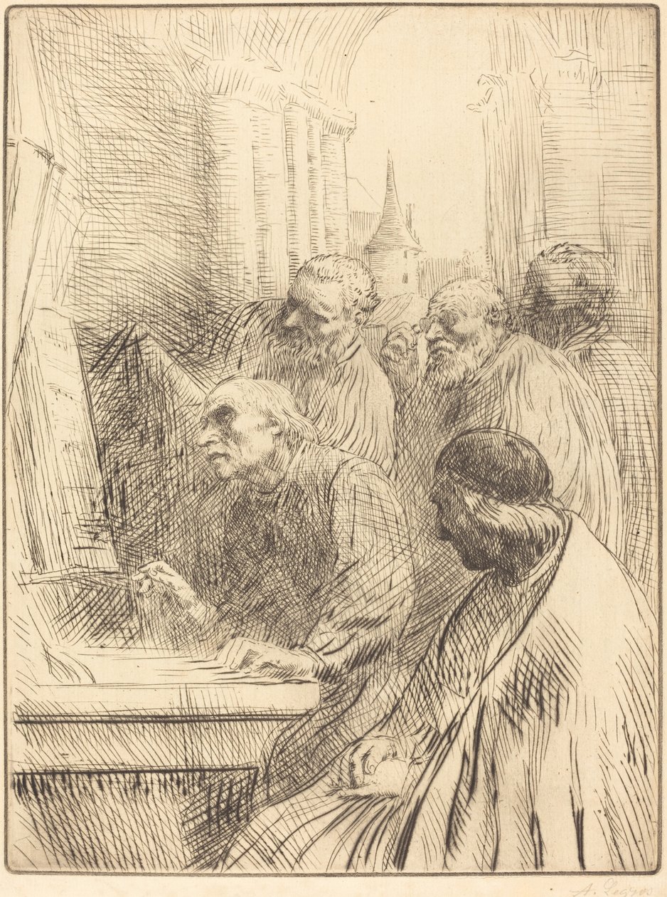 Monjes en la iglesia (Les moines à l