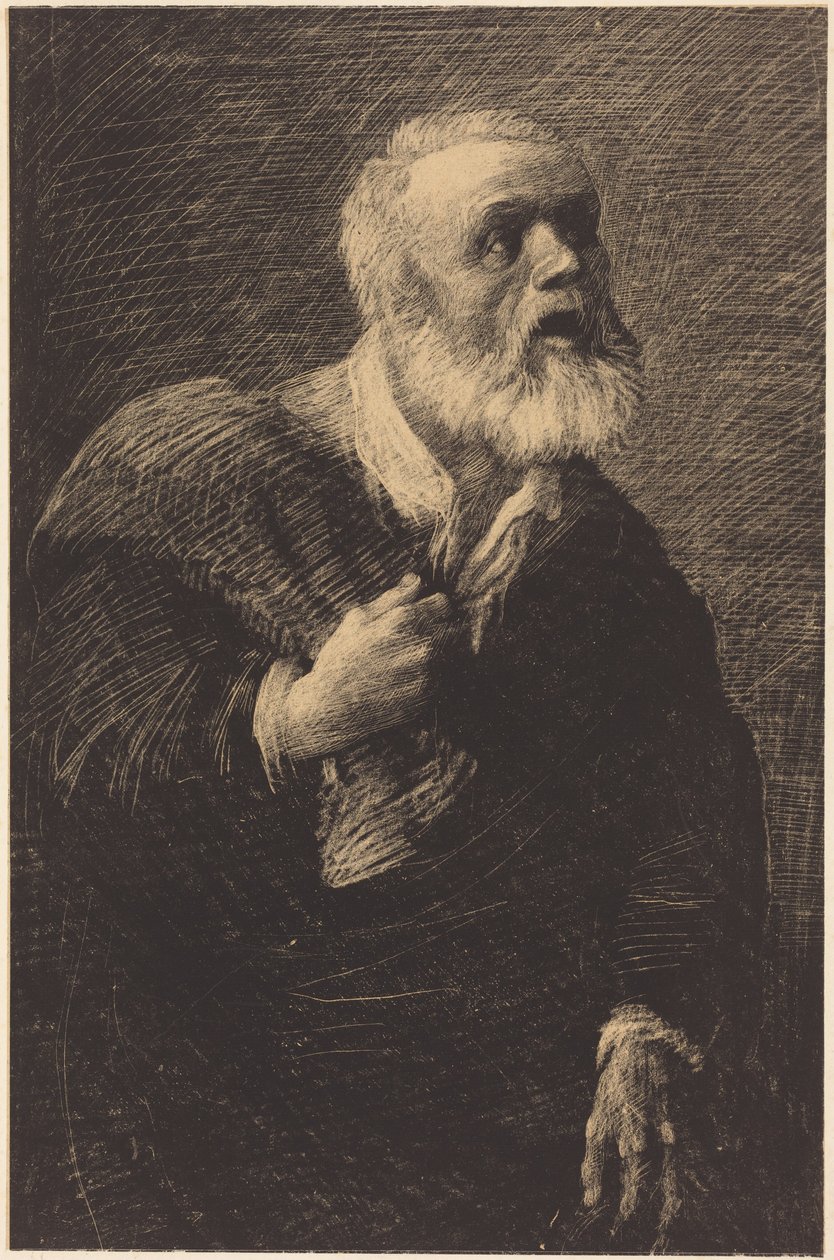 Night Crier (El pregonero nocturno) de Alphonse Legros