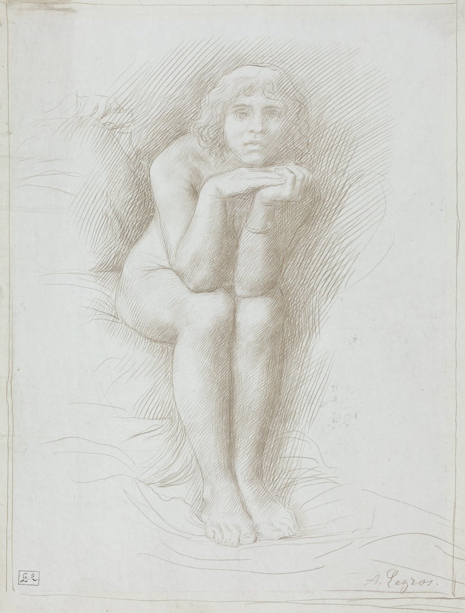 Modelo desnuda sentada de Alphonse Legros