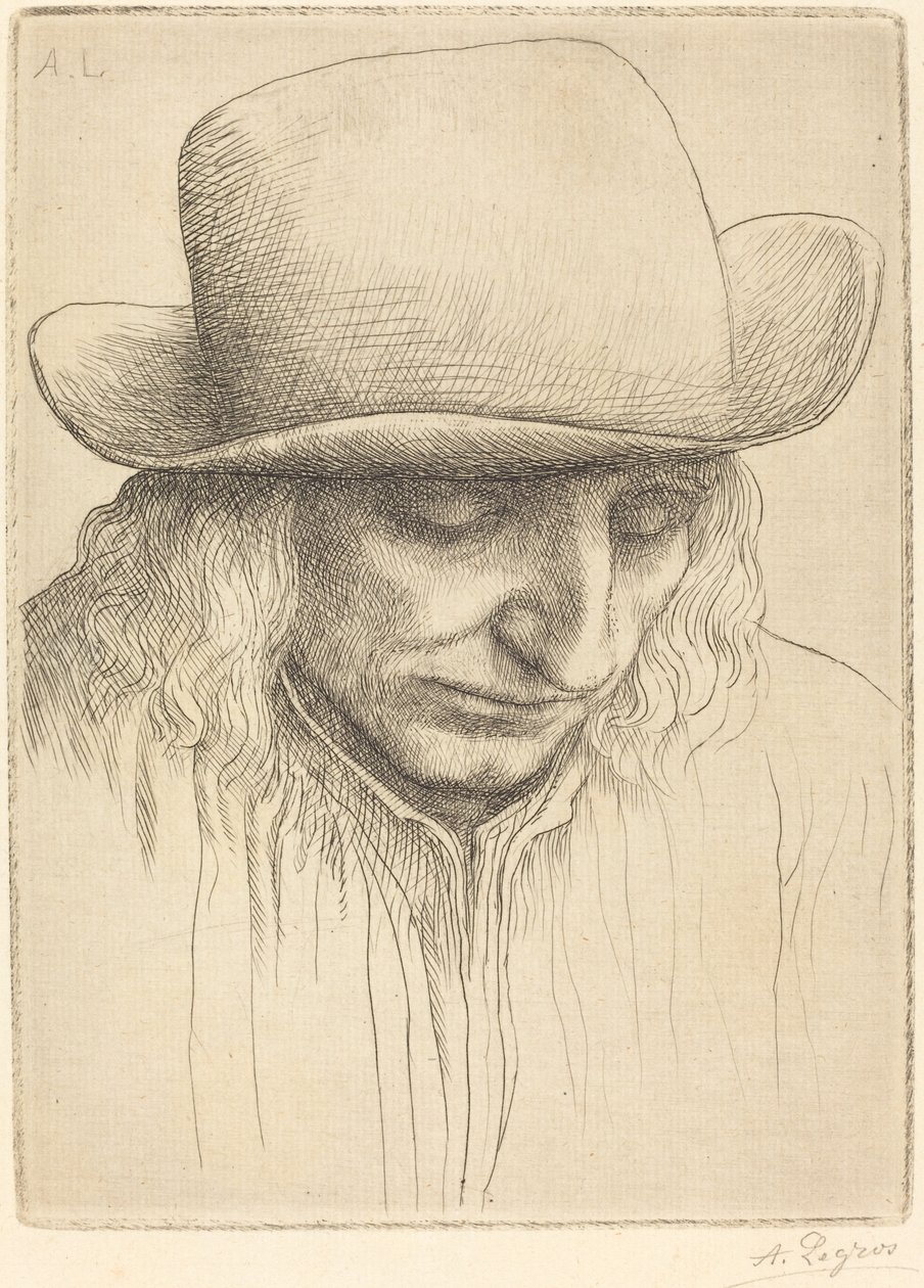 Campesino con sombrero redondo de Alphonse Legros