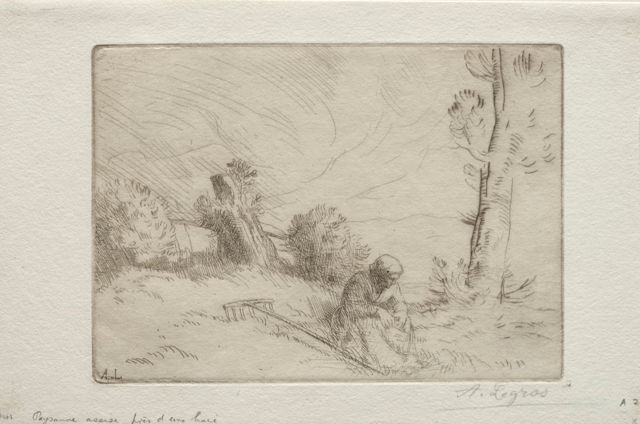 Campesino cerca de una Cerca de Piedra de Alphonse Legros