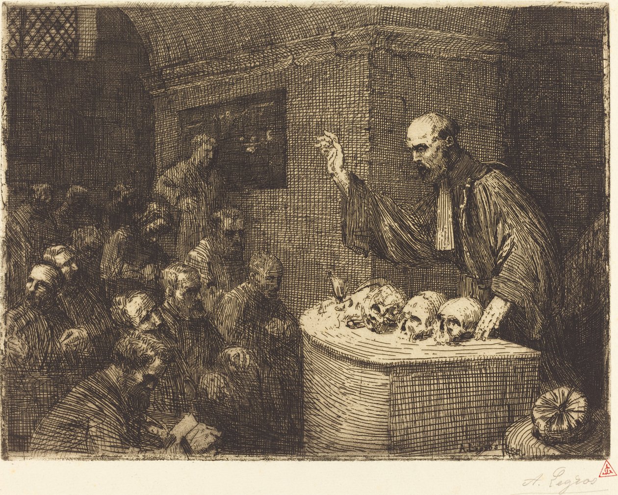 Curso de Frenología, 2da placa (Le cours de phrenologie) de Alphonse Legros