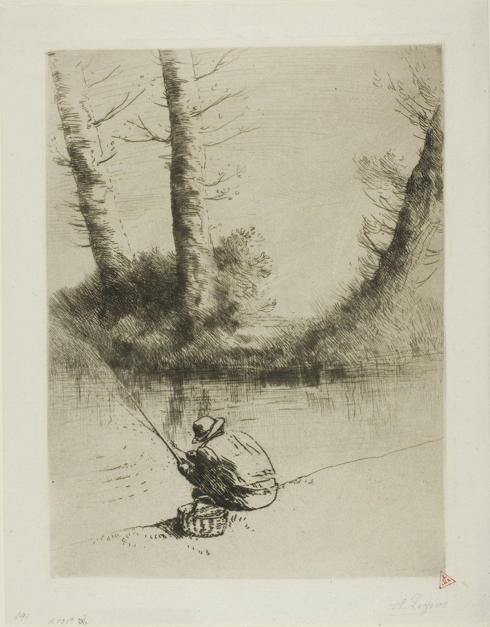 Pescador con caña de Alphonse Legros